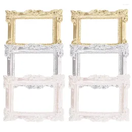 Frames Miniature Dollhouse Picture Frame Vintage Resin Po Wall Hanging Ornate Rectangle Victorian Baroque