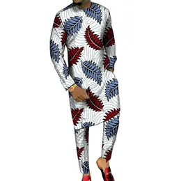 DASHIKI PRINT MEN039S LONG SHIRTSTROUSERS Custom Made Pant Sets Ankara Fashion Male Groom Suits Plus Size African Party Clothe2390688