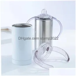Water Bottles 12Oz Sublimation Blank Baby Bottle Double-Layer Childrens Binaural Tumbler Vacuum Insated Cup Drop Delivery Home Garde Dh9K6