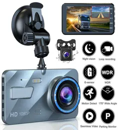 4 tum HD 1080p Dual Lens Car DVR Video Recorder Dash Cam Smart Gsensor Bakkamera 170 graders vidvinkel Ultra Upplösning1967693