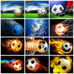 Stitch Huacan Diamond Pintura nova coleção Fantasia futebol 5D DIY Bordado Mosaic Fire Sports Sports Square/redonda decoração de casa