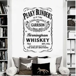 Adesivi Grandi Peaky Blinders Pub Whisky Adesivo da parete Camera da letto Soggiorno Garage Bar Man CAVE Whiskey Peaky Blinders Adesivo da parete M331