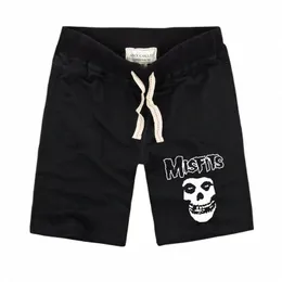 the MISFITS Shorts High Quality Summer Fi Skull Printed Men's Casual Fitn Shorts Cott Knit Short Pants Plus Size S-2XL 00Qn#