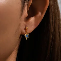 Dangle Earrings Canner Blue Zircon Star Ball Threaded Drop 925 Sterling Silver for Women 18K Gold Ins Fine Jewelry Partyギフト