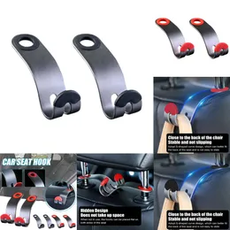 Nya 2st Metal Hooks Bagar CLIPS BACK SEAT HEADREST ARGURISER HOLDER Auto Fastener Hangers For Car Interior Accessories