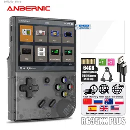 لاعبي اللعبة المحمولة Anbernic RG35XX Plus Retro Game Game Playerbuilt-I-in 64G TF 5000+ Classic Games Support-HDMI Portable for Travel Kids Gift Q240326
