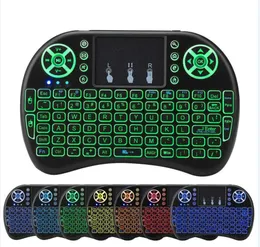 Mini i8 teclado sem fio retroiluminado 24g air mouse teclado controle remoto touchpad bateria de lítio recarregável para and4855802