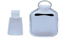 Sacos de armazenamento Sublimação em branco chaveiro suporte desinfetante de mão para garrafa de 1oz DIY pingente personalizado inclui BOTTLE8689750