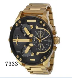 Sports Mens relógios Big Dial Display Top Brand Luxury Watch Quartz Watch Steel Band 7333 Fashion Wristwatches for Men 731535899995