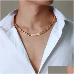 Collane con ciondolo Elegante collana di terapia magnetica in titanio per uomo Sollievo dal dolore Collo Artrite Emicrania Mal di testa Shoders Marito Gif Otxd8