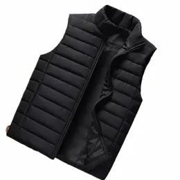 aiwetin Men' Sleevel Vest Jackets Winter Fi Male Cott-Padded Vest Coats Men Stand Collar Warm Waistcoats Clothing 5XL T7tl#