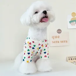 Dog Apparel Cute Love Cardigan Pet Clothes Teddy Pomeranian Bear Small Puppy Maltese Christmas Sweater Clothing
