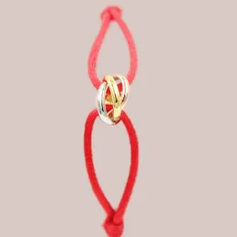 Bracciale lungo di design vintage per donna trendy 3 bracciali con fibbia in metallo in acciaio inossidabile rosso con catena e nastri per gioielli classici zl192 H4