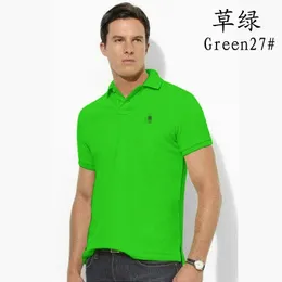 Camisa pólo de roupas de marca de designer sênior, logotipo bordado de pônei masculino de alta qualidade, camisa polo de negócios de algodão casual de verão de manga curta