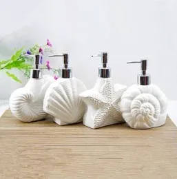 موزعات Whyou 1piece Scallop Bottle Bottle Ceramic Whand Washing Liquid Bottling Soap Septenser Dispenser Accessorie