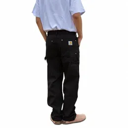 Cityboy Logging Pants Dubbel-Knee Overalls Straight-ben bredbenbyxor Par Män kvinnor lastbyxor män lastbyxor manliga p7ak#