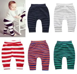 ベビー服の子供たちの縞模様のズボン幼児アンチモスキートスプリットパンツボーイズガールズコットンPPパンツエラスティックソフトナイトパジャマレギング1042076