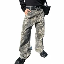 Iefb Leopard Print Jeans da uomo Persality Uomo Denim Pantaloni Design di nicchia Pantaloni casual maschili Primavera New Fi 2024 9C3998 I1ab #