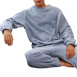 Jodimitty Autumn Winter Pajamas 남자 양복 두꺼운 남자 산호 양털 양복 따뜻한 양털 커플 집 의류 pijamas t2z7#