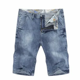 denim Jeans corti da uomo blu chiaro stretch slim dritti pantaloncini estivi jeans per uomo pantaloni casual marchio di abbigliamento di lusso da uomo 20IN #
