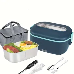 Portable Electric Lunch Box Food Heater 5 i 1 High Power 70W, bilarbetanvändning avtagbar 304 rostfritt stålbehållare - Bär väska ingår