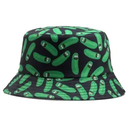 Nd Summer Printed Cucumber Soft Light Botel poliesterowy czapkę na zewnątrz Słońce Katrella Panama Fisherman Hat Womens F112C24326