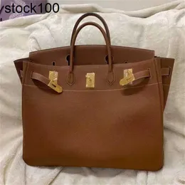 Handbags Handbag Large Hac 40cm Brand Designer 50cm Tote Mens Brown Color Luxury Bag Fully Handmade Stitching with Wax Line Togo Bk Genuine Leather IUYK