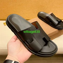 Mens Lzmir Sandals 가죽 슬리퍼 여름 Softsole One Word Drag Mens 유럽 스테이션 트렌디 브랜드 라이트 라이트 고급 가죽 소프트 밑창 외부 wea hbic