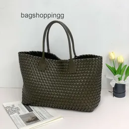 One Leather Bottegs Sided Venets Handbag Large 2024 Tote Bags Lady Shoulder Bag Cabat Woven New Totes Womens Classic Double Capacity Shopping Basket 7I7F