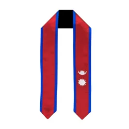 Accessories Nepal Flag Graduation Stole 180*14cm Graduation Ceremony Bachelor Uniform Accessory Satin Graduation Sash