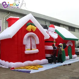 Anpassad 9mlx4mwx4mh (30x13.2x13.2ft) Annonsering Uppblåsbar jultomten julhus för utomhusparti -evenemangsdekoration leksaker sport