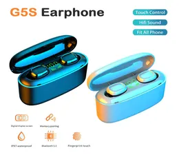 G5S LED Bluetooth V50 TWS trådlösa hörlurar Hörlurar Earskydd G5S Touch Control Sport -headset med 3500mAh Power Bank3822234