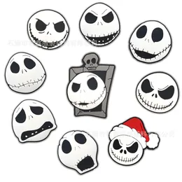 Nacht Weihnachten Totenkopf Geist Anime Charms Großhandel Kindheitserinnerungen lustiges Geschenk Cartoon Charms Schuhzubehör PVC Dekoration Schnalle weiche Gummi-Clog-Charms