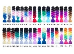 Ombre Tre colori Intrecciare i capelli sintetici 24 pollici Trecce Jumbo di fabbrica Kanekalon Xpression Intrecciare i capelli Trecce all'uncinetto Ha7763354