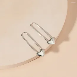 Stud Earrings Simple Metal Brooch Pin For Women Black Gold Color Geometric Heart Earring Party Jewelry Gift Bijoux Femme