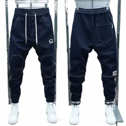 Costura Harajuku Hip Hop Street Pants Harem Jeans Calças de marca de luxo de alta qualidade g3pk #