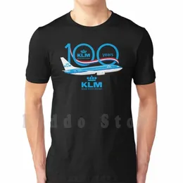 klm T Shirt Diy Big Size 100% Cott Klm Airlane Dutch Boeing B747 Airplane Sky Fly Landing Pilot Aviati 62ax#