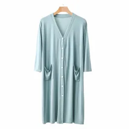 ملابس البيجامات للرجال cott cardigan رأس الحمامات المناسب pajamas قميص Dr Drisal Modal Draped Home Dr for Men Q61f#