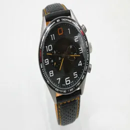 High quality men mp4 12c automatic mechanical watch black tricolor stainless steel dial leather strap 45mm319Y