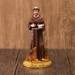 Miniatyrer klassisk San Francesco di Assisi Staty Decoration Hem Desktop Ornament harts Hantverk