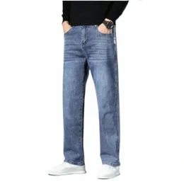 Boa qualidade preto cinza azul calças de brim magros homens primavera verão fino ajuste jeans homens cott estiramento calças jeans cowboy fx3203 k3sp #