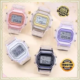 Zegarek NS Electronic Watch Studenci Wodoodporna sieć LED Red Sports Transparent Small Square Watches for Women Relogio