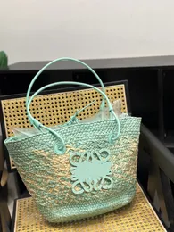 Designer koszyka słomiana torba lodowska loe moda torba na torbę słomką designer ręcznie tkany nadwozie otwartą torebkę plażową damskie torba letnia wysokiej jakości 5687