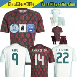 2024 Mexico soccer jersey fans version H.LOSANO CHICHARITO G DOS SANTOS RAUL 20 21 C. VELA football shirt tops men and kids women sets uniform long sleeves