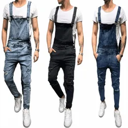 Herren Jeans Overalls Denim Latzhose Latzhose Männliche Overalls Fracht Arbeit Hosen Hosen Herren Casual Moto Biker Hosen z1tZ #