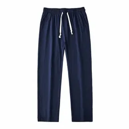 180G PRZEZ Cott Cott Sport Pants Mężczyźni Sprężyna jesień Nowy stały kolor prosty spodnie Sonval Casualne odzież domową Dzikie spodnie Y6G8#