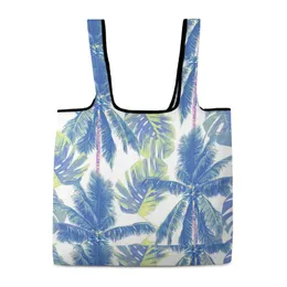 Сумки для покупок Складная сумка Модная простая сумка из простой ткани с индивидуальным узором Легкая водонепроницаемая многоразовая сумка большой вместимости