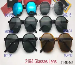 2194 Nowe wysokiej jakości okulary przeciwsłoneczne projektant męski John Black Frames okulary Ladys Fashion Square ciemnoszary szklany obiektyw 51mm1227909