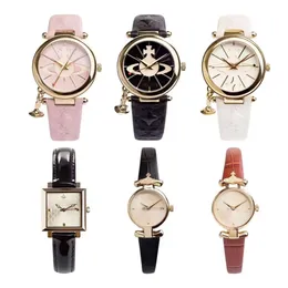 Vivianes Viviane Westwood Relógio Imperatriz Vivian Novo relógio com movimento de quartzo e pulseira de couro genuíno 32 mm estilo simples feminino