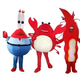 Costumi della mascotte Costume della mascotte del vestito operato dalla peluche del fumetto della mascotte dell'aragosta del granchio rosso di Natale di Halloween